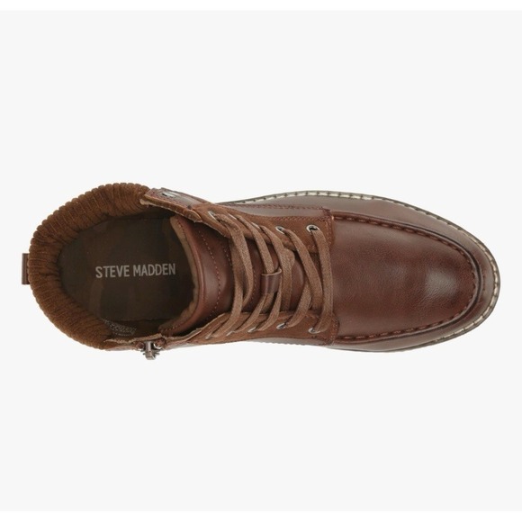 Steve Madden Boys Size 2 Brown Leather Zip Ankle Boots Buster Everett Kids Child - Picture 5 of 12